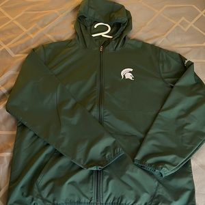 Columbia Michigan State Zip-Up Windbreaker. Large